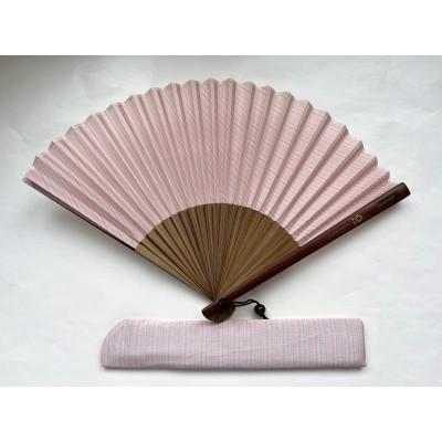 ふるさと納税 白山市 牛首紬　扇子セット(親彫木玉付):桜