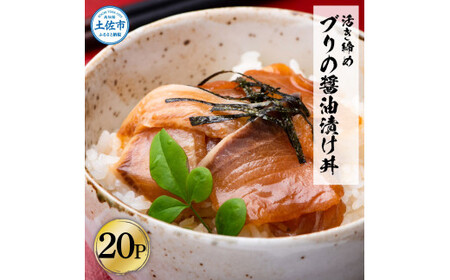 【訳あり】活き締めブリの醤油漬け丼 20Pセット 高知県土佐市 【企業組合　宇佐もん工房】 [BQAB063]