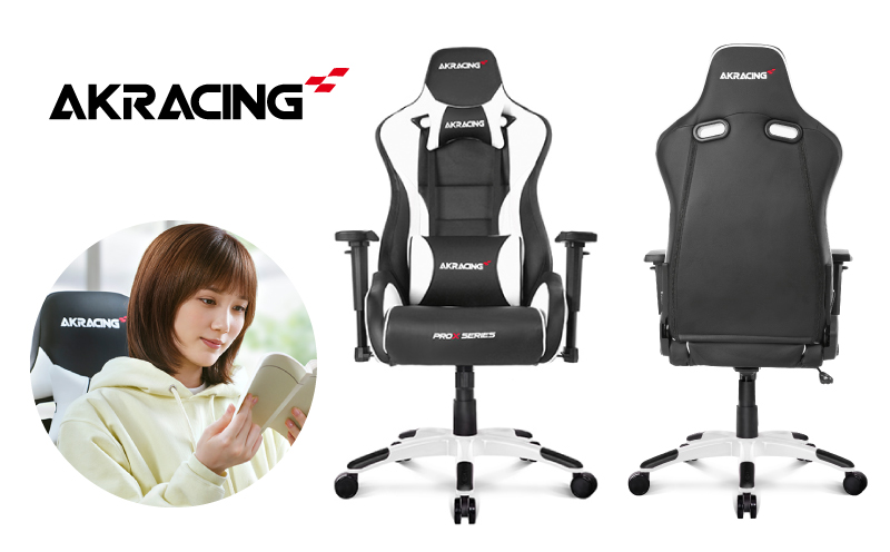 【ふるさと納税限定】AKRacing Pro-X Gaming Chair (White) JP エーケーレーシング ゲーミングチェア（ヘッドレスト・ランバーサポート付き） 099H3162