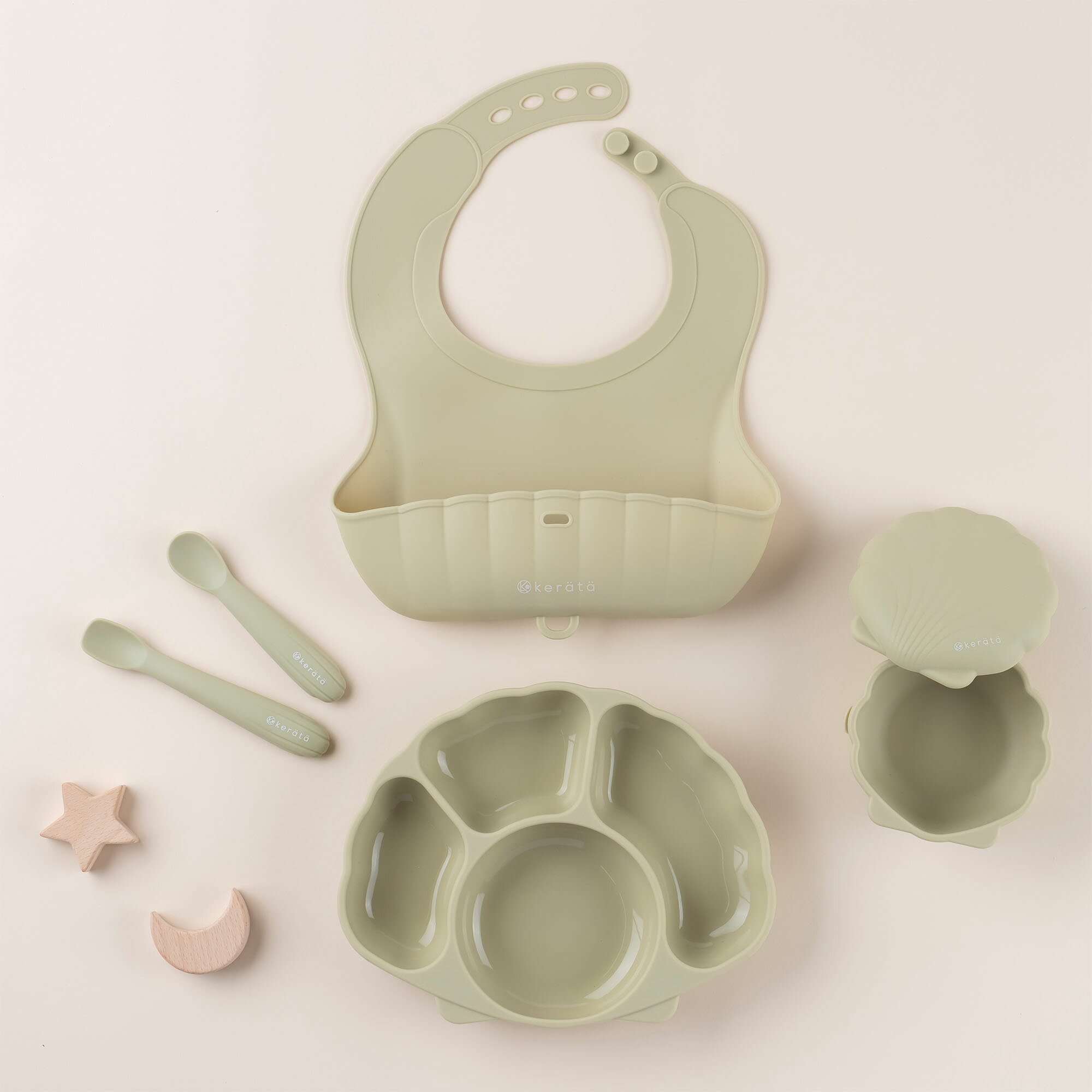 【ふるさと納税】選べる ベビー 食器セット（シーウィードグリーン） | kerata 赤ちゃん ベビー 日用品 食器 ベビー食器 マタニティ 長野県 塩尻市