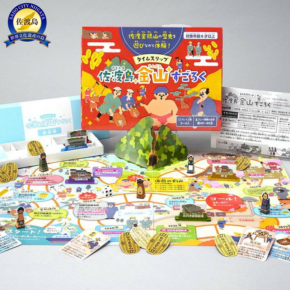 【ふるさと納税】タイムスリップ佐渡島金山すごろく（金箔マスキングテープ付き）