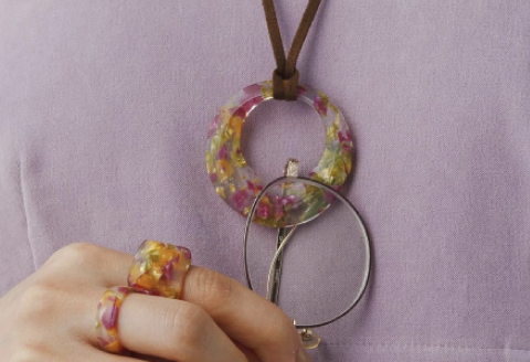 ＜KISSO＞Pendant Glass Holder Circle　レッド レッド