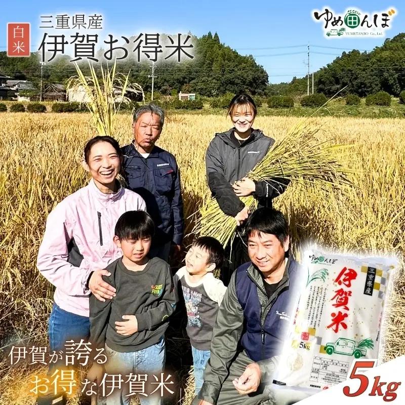 三重県産　伊賀お得米　5kg　白米 / お米 ごはん ご飯 米 伊賀市 三重県 おいしい 美味しい おにぎり ライス 食卓【ymtb0006】