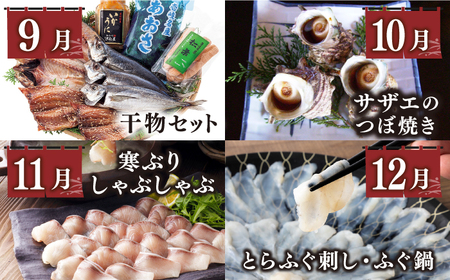 【全12回定期便】 海産物 ギョギョギョ 定期便 （壱）《壱岐市》 鯛 ブリ 刺身 鮮魚 海鮮 フグ とらふぐ [JZX009] 250000 250000円 25万円 魚介類 魚介類 おすすめ海産物