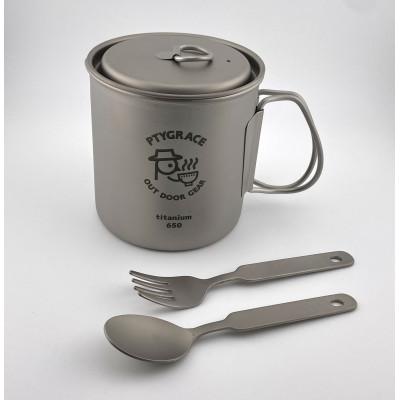 ふるさと納税 燕市 チタンヌードルマグカップ650 スプーンフォーク付 【アウトドア食器 調理器 直火OK】