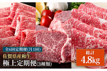 【6回定期便】佐賀産和牛 極上定期便 / 牛肉 肉 国産牛 冷凍  [IAG072]