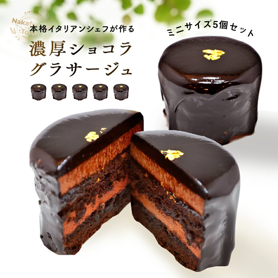 【ふるさと納税】チョコレートケーキ　ショコラグラサージュ　ミニ5個セット