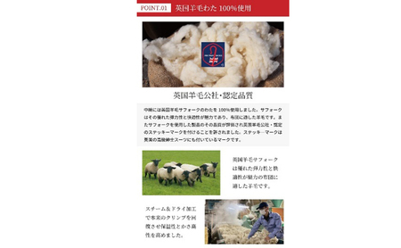 綿100%生地を使用した羊毛100％わた入三層構造の『ちょっといい敷布団』 100×210cm 寝具 敷き布団 布団 シングルロング 羊毛 新潟市 新潟 ブルー