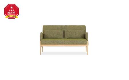 旭川家具 宮田産業 ASH(アッシュ) 2P ソファ ナチュラル色 【 国産 無垢 インテリア 木製 ナチュラル ソファ ソファー 2人掛け リビング ダイニング 北海道 】_01108