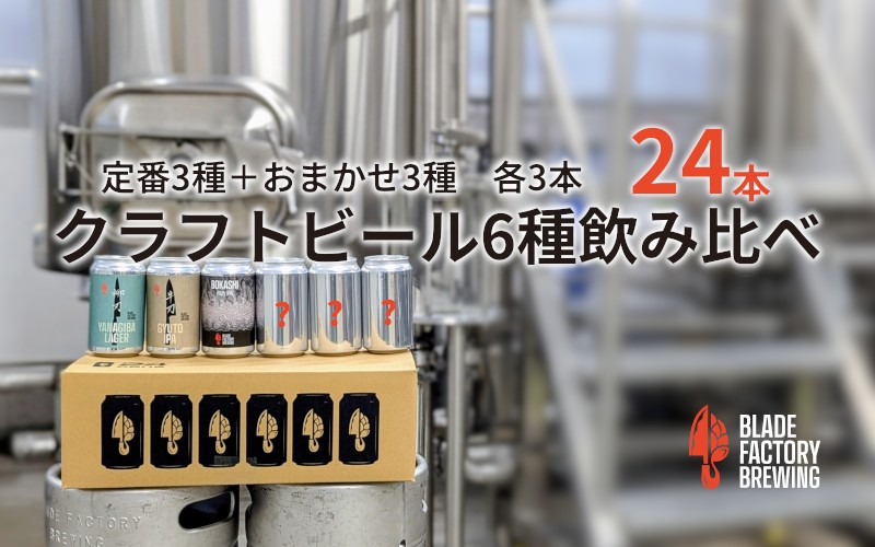 
                  クラフトビール360ml缶24本セット（定番3種+おまかせ3種）／地ビール　お酒　アルコール　冷蔵　飲料　セット
                