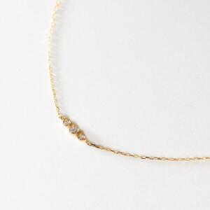 【K18イエローゴールド ラボダイヤモンドネックレス】0.315ct 15粒のダイヤを美しくデザインしたロングネックレス 長さ60cm K18-N005 ネックレス