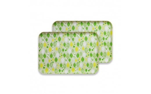 
                  友禅染和紙トレー M 33cm 2枚セット サマー リーフ グリーン タツクラフト 【Tk270】
                