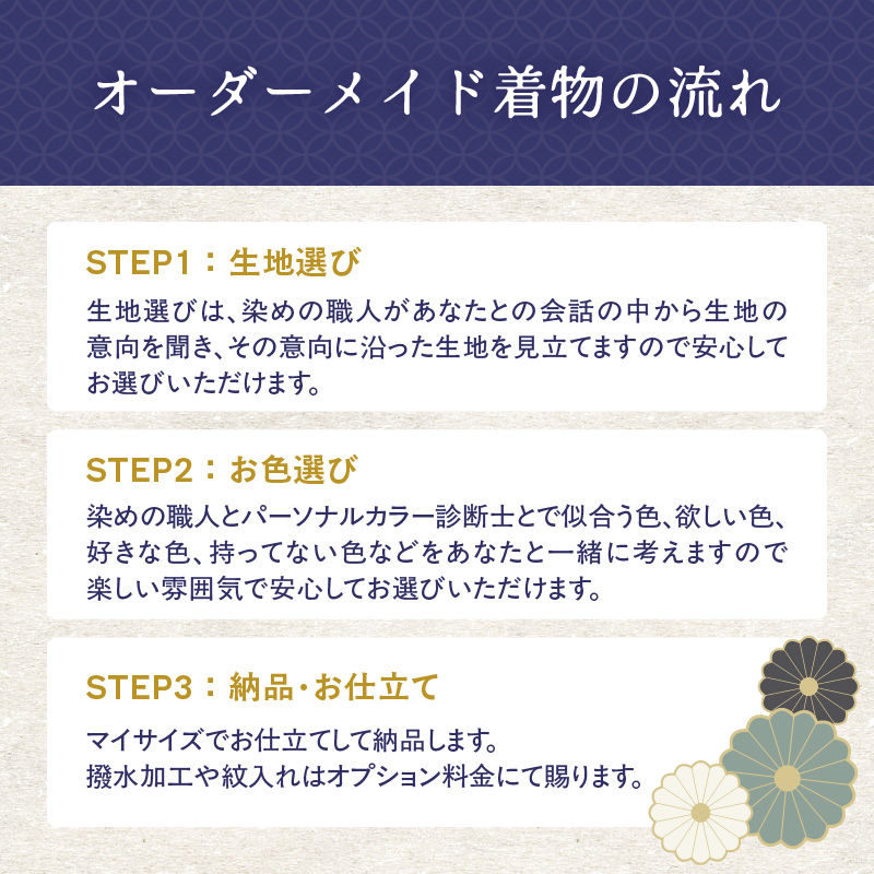 【完全オーダーメイド着物〜失敗しない色無地着物 単衣〜】