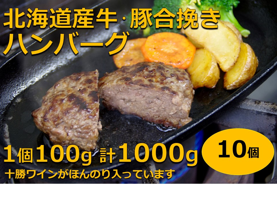 
北海道産合挽きハンバーグ10個【P011-1-1】
