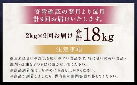 【9ヶ月定期便】らんこし米(ななつぼし)2kg お米 米 精米 ななつぼし