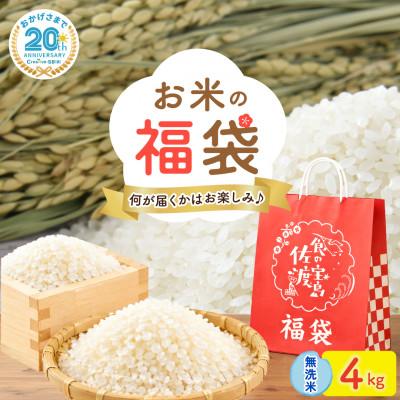 ふるさと納税 佐渡市 【20周年記念】お米の福袋|無洗米4kg 令和7年産 (佐渡産コシヒカリ確定+食べ比べセット)
