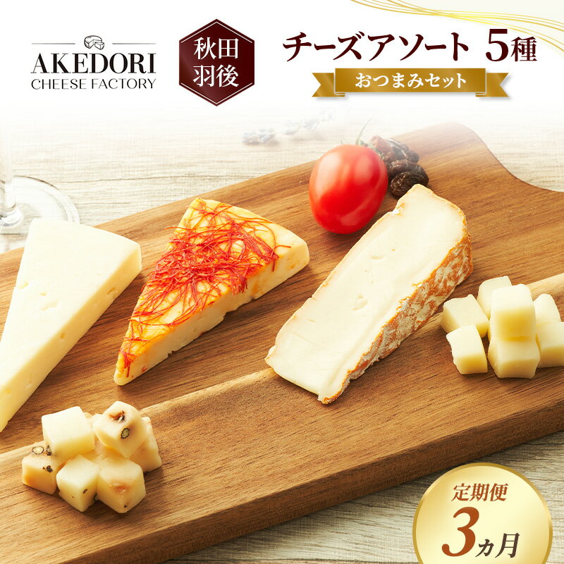 【ふるさと納税】【定期便3ヵ月】秋田 羽後 チーズアソート5種/おつまみセット［明通りチーズ工房］スカモルツァ2種・カマンベールウォッシュ・アヴァ（オリジナル）2種【チーズ アソート 詰合せ セット バラエティ イタリアン 乳製品 ワイン 麦酒 ビール 酒】