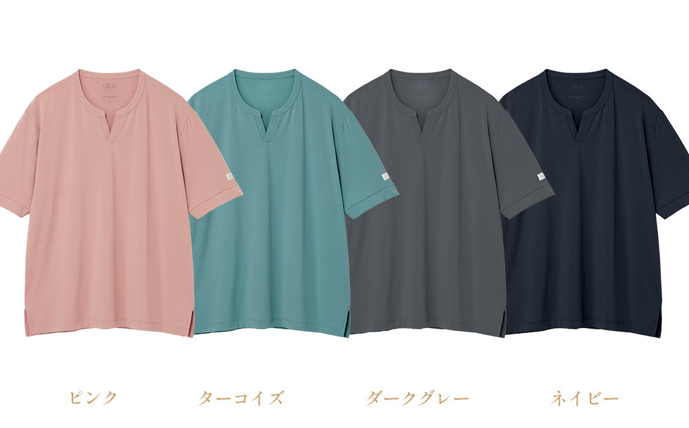 【ネイビー M】ReFa バイタルテック ストレッチスムース ショートスリーブプルオーバー/MEN
