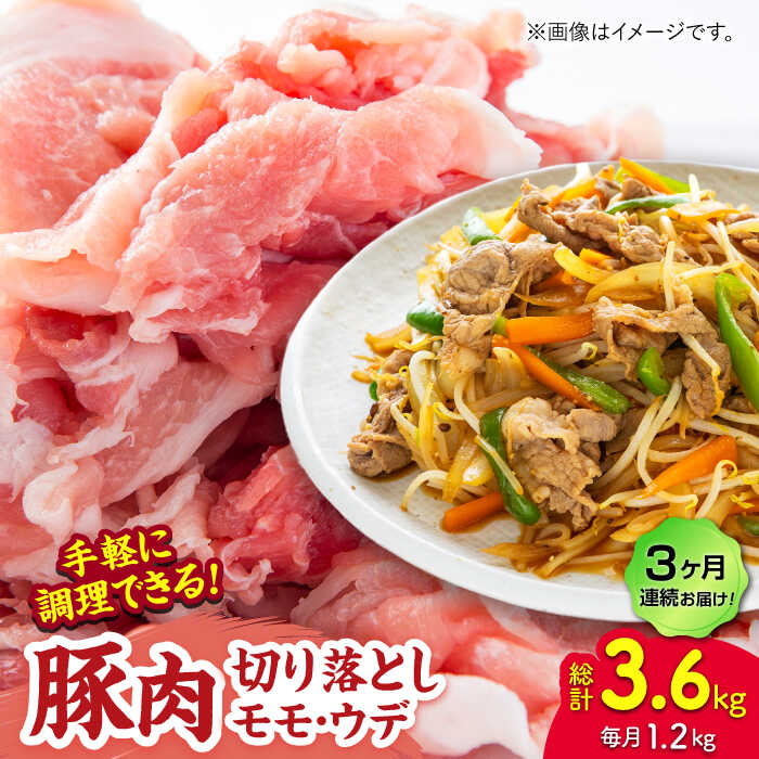 【ふるさと納税】【3回定期便】豚肉切り落とし（モモ・ウデ部位指定なし）約1.2kg（約300g×4pc）【吉里精肉】[ZEW084]