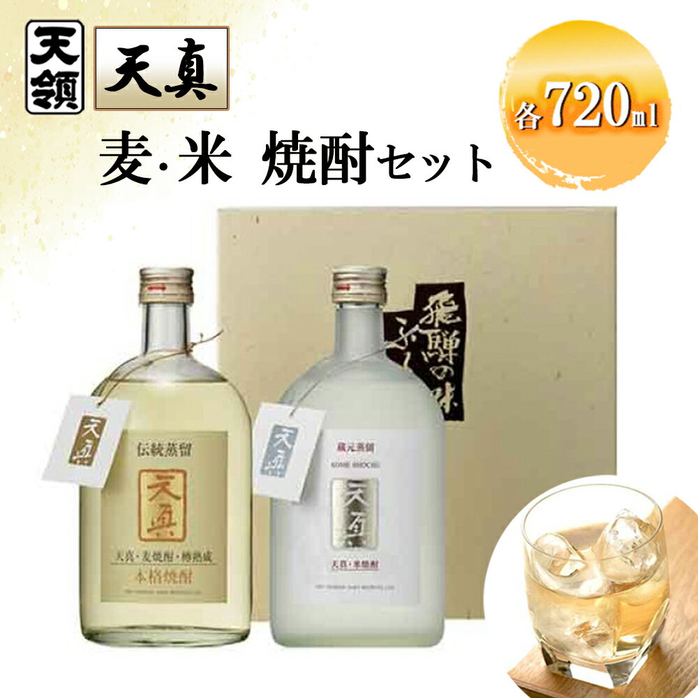 【ふるさと納税】【年内順次発送】【天領酒造】「天真」麦・米セット 麦焼酎 米焼酎 （各 720ml×1本）焼酎 お酒 下呂温泉 おすすめ 蔵元 飛騨 贈答品 贈り物 ギフト プレゼント お中元 父の日 母の日 敬老の日 成人の日 成人式 酒 麦 米 13000円 岐阜県 下呂市