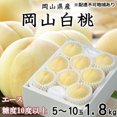 【ふるさと納税】桃 2026年 先行予約 岡山 白桃 エース 5〜10玉 約1.8kg JAおかやまのもも（早生種・中生種） もも モモ 岡山県産 国産 フルーツ 果物 ギフト 　お届け：2026年7月上旬〜2026年8月中旬