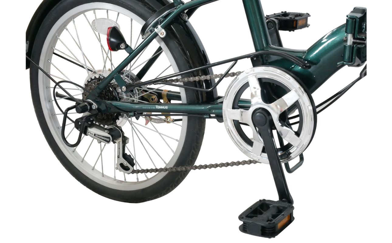 ノーパンク 折りたたみ自転車 20インチ VELETA SHIMANO6段変速 空気入れ不要 前カゴ・LEDライト付 パンクしない｜武田産業 フォールディングバイク 人気返礼品 通勤 通学 三重県 四
