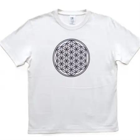 Tシャツ フラワー・オブ・ライフ 麻炭 ヘンプ生地 (半袖 Sサイズ)【1620167】