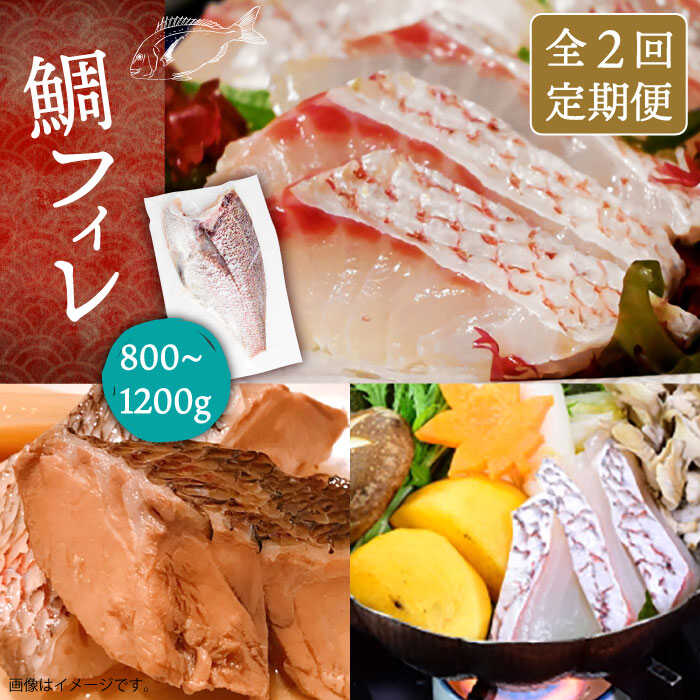 【ふるさと納税】【全2回定期便】鯛フィレ 約800〜1200g（1尾・2kg台）《壱岐市》【なかはら】 [JDT068] タイ 鯛 フィレ 柵 刺身 刺身ブロック 刺し身 切身 冷凍 海鮮 海鮮丼 定期便 54000 54000円 冷凍配送