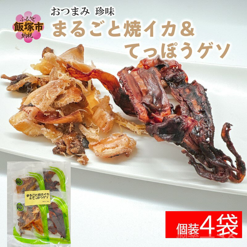 【ふるさと納税】＼ポスト投函／おつまみ 珍味 まるごと焼イカ&てっぽうゲソ（小）ゆうパケットでお届け！お菓子 おつまみ 福岡県 飯塚市 【Z3-026】