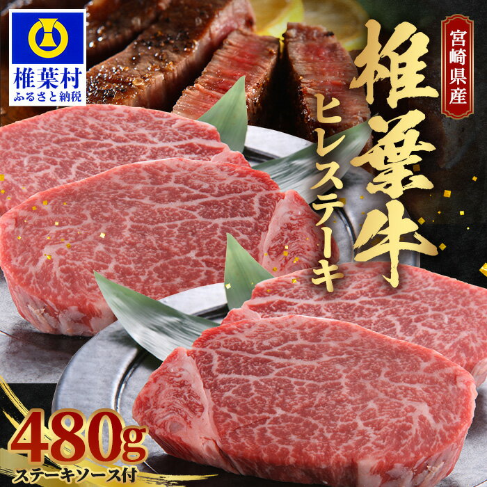 【ふるさと納税】宮崎県産 椎葉牛 ヒレ肉 【480g】お試しステーキソース付き【A5等級指定 黒毛和牛】【TK-24】｜送料無料 牛 肉 人気 黒毛和牛 和牛 国産牛 国産 ブランド牛 A5等級 ステーキ ヒレステーキ フィレ ヒレ ギフト 贈り物 キャンプ アウトドア バーベキュー｜