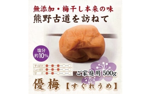 【ご家庭用】紀州南高梅 優梅 約500g 【US33】【準備でき次第、順次発送】