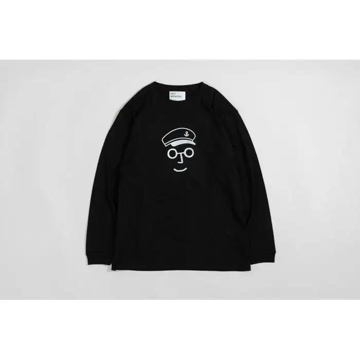 《2》【KEYMEMORY　鎌倉】セーラー帽イラストロングTシャツ　BLACK