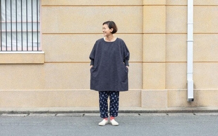 KAPPOGI-085【割烹着：身丈85cm】無地 グレー　034-016-GY