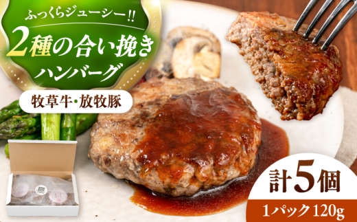 【牧草牛×放牧豚】ハンバーグ 5個 卵不使用 【GOODGOOD株式会社】はんばーぐごちそう ご褒美 牛肉 豚肉 小分け 高級 リッチ 贅沢 ディナー 肉感 冷凍 北海道 [AXBP006]