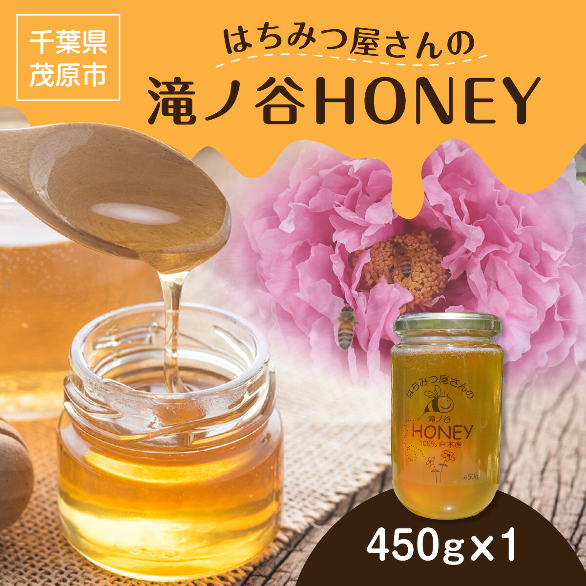 【ふるさと納税】はちみつ屋さんの滝ノ谷HONEY 450g×1　MBAW003
