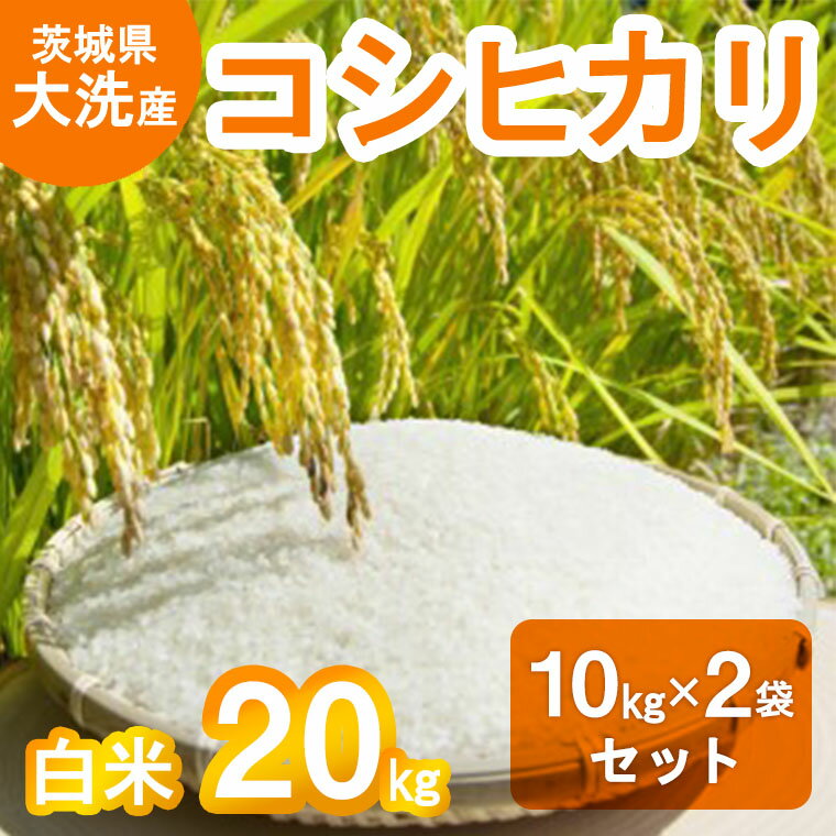 【ふるさと納税】令和7年産 新米 大洗産 コシヒカリ 白米 20kg (10kg×2袋） お米 茨城 精米 こめ 米