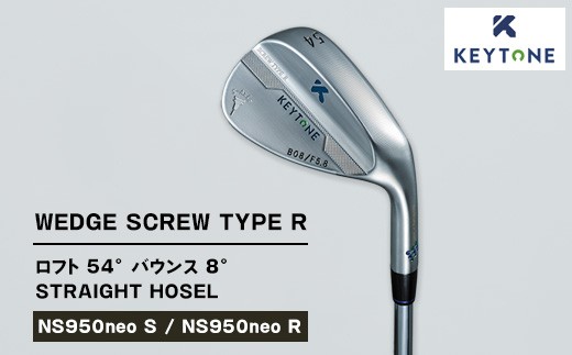 
            KEYTONE SCREW TYPE R ウェッジ ロフト 54° バウンス 8° ストレートホーゼル ゴルフクラブ キートン スクリュー 【NS950neo S/NS950neo R】
          