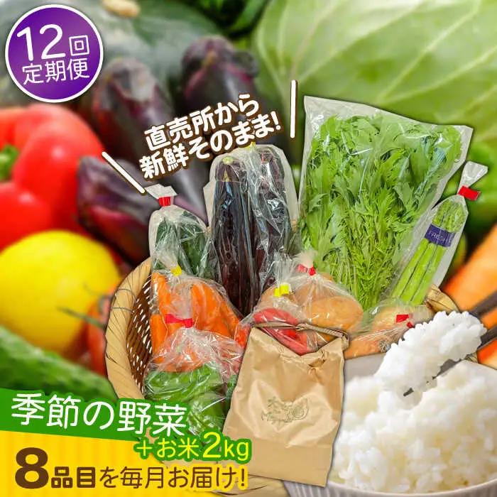 【12回定期便】野菜定期便 お米と季節のやさい 8品目 野菜 定期便 / ながさき南部 [SBW015]