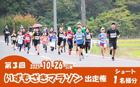 【マラソン大会出走権】2025年10月26日「第3回いずもざきマラソン」 大人1名 新潟県 出雲崎町 ショート マラソンチケット マラソン大会 いずもざきマラソン