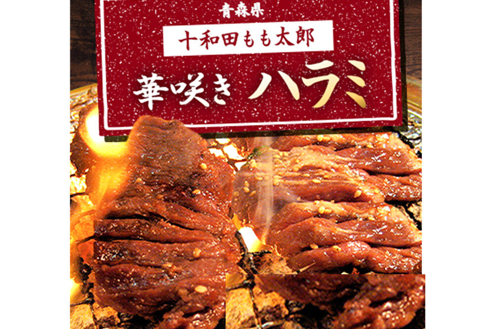 《定期便11ヶ月》華咲きハラミ（味付き焼肉用）410g×2パック 豚ハラミ 十和田もも太郎 [豚肉 焼肉 秘伝のたれ はらみ 冷凍 国産 青森県産]