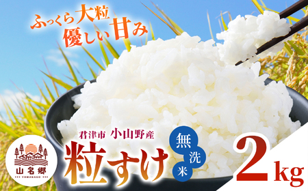 【 先行予約 】 8月下旬から順次発送 無洗米 令和7年産 君津市小山野産 粒すけ 2kg | 新米 メディアで紹介 ！ あかかげ農園 山名郷米 やまなごう まい 千葉稲作 しんまい シンマイ つぶすけ 千葉県産 むせんまい 米 コメ こめ お米 千葉県 君津市 きみつ