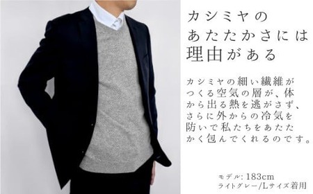 Vネックセーター カシミヤ 100% ( ブラック・L ) メンズ 日本製 | ニット Vネック 薄手 無地 シンプル 長袖 秋冬 冬 新潟県 五泉市 高橋ニット株式会社