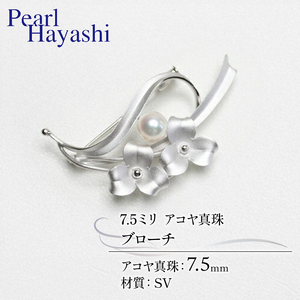 SV アコヤ真珠 7.5ミリ ブローチ （No30887） パールハヤシ / ブローチ