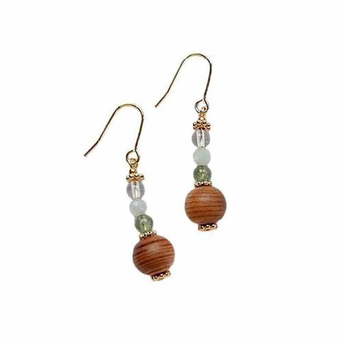 【ふるさと納税】屋久杉×5月誕生石　ピアス