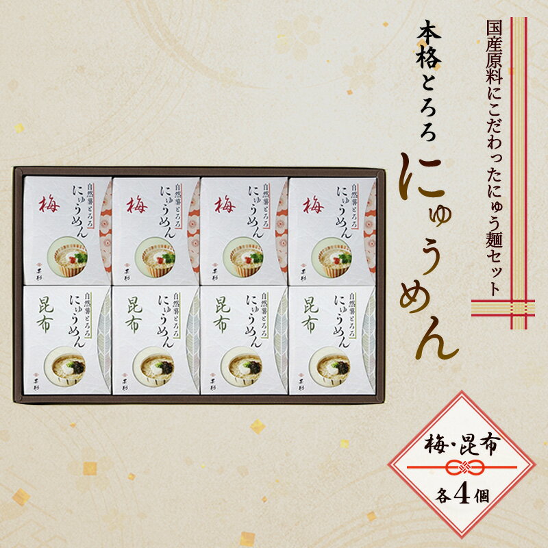 【ふるさと納税】麺 本格 とろろ にゅうめん (梅×4個、昆布×4個) 麺類