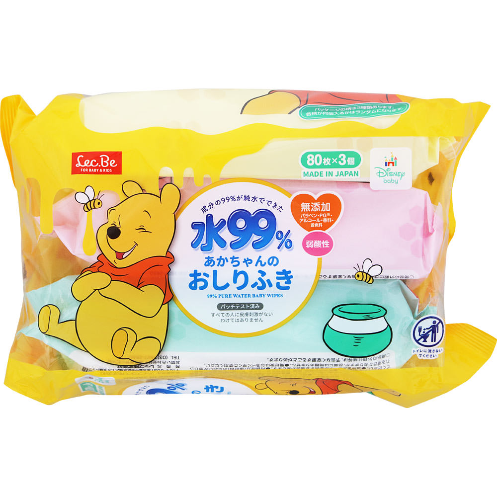 【ふるさと納税】おしりふき 水99.9 無添加 (80枚×3個入×16パック) くまのプーさん [ ディズニー ベビー 送料無料 可愛い お祝い 出産祝い 贈り物 プレゼント ケース売り 箱売り 工場直送 赤ちゃん ノンアルコール 無香料ドウシシャ ]