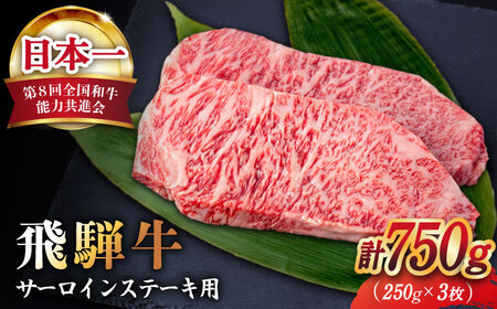 【飛騨牛】A4等級以上 サーロイン ステーキ用 3枚（計750g）  多治見市/肉の丸長 和牛 ブランド牛 国産 飛騨牛 お肉 肉 ステーキ サーロイン 多治見 岐阜県 ギフト プレゼント 贈答 贈り物 送料無料   [TAZ001]