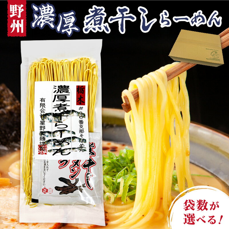 【ふるさと納税】 【袋数が選べる】野州濃厚煮干しラーメン 栃木県 那須塩原市 麺 ラーメン 煮干し 野州支那そば 細麺 コシ 喉越し スープ 中華支那そば 濃厚 つけ麺 醤油 お取り寄せ グルメ 送料無料