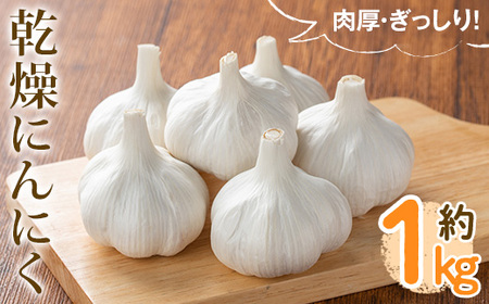 ＜先行予約！2026年6月中旬以降順次発送予定＞乾燥にんにく(約1kg) 国産 乾燥ニンニク 産地直送 新登場 【man232】【Aglio nero】