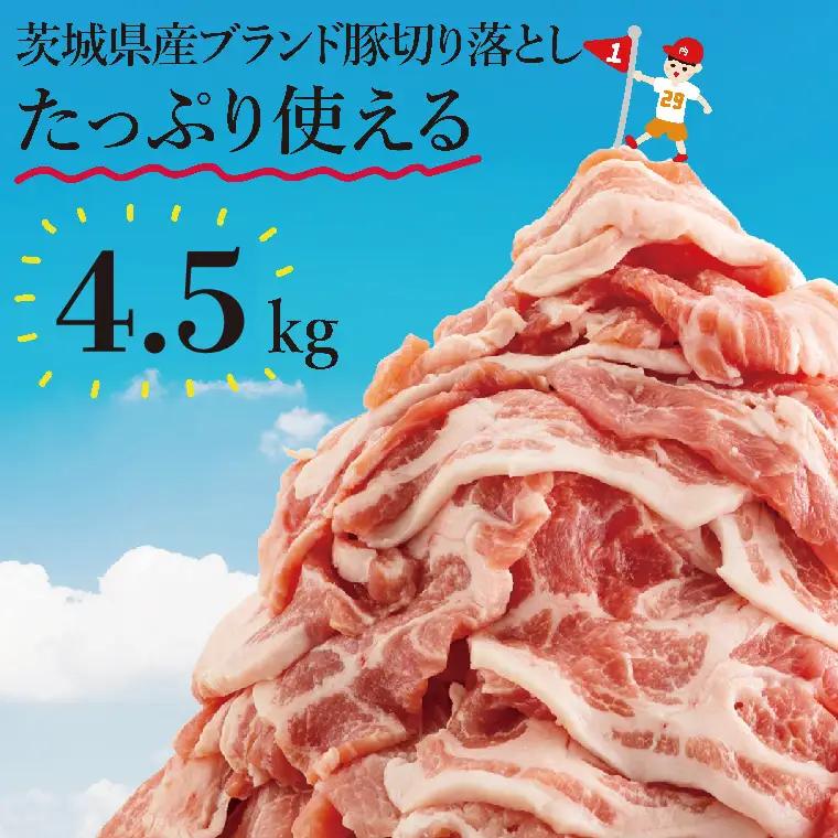 【数量限定】リピーター続出！茨城県ブランド豚切り落とし4.5kg (300g×15p)肉 豚肉 切り落とし こま切れ 小分け 訳あり 真空 真空パック 冷凍 国産 茨城県産 産地直送 肩ロース ウデ モモ バラ 高評価 人気 内田本店 茨城県 水戸市（EC-104）